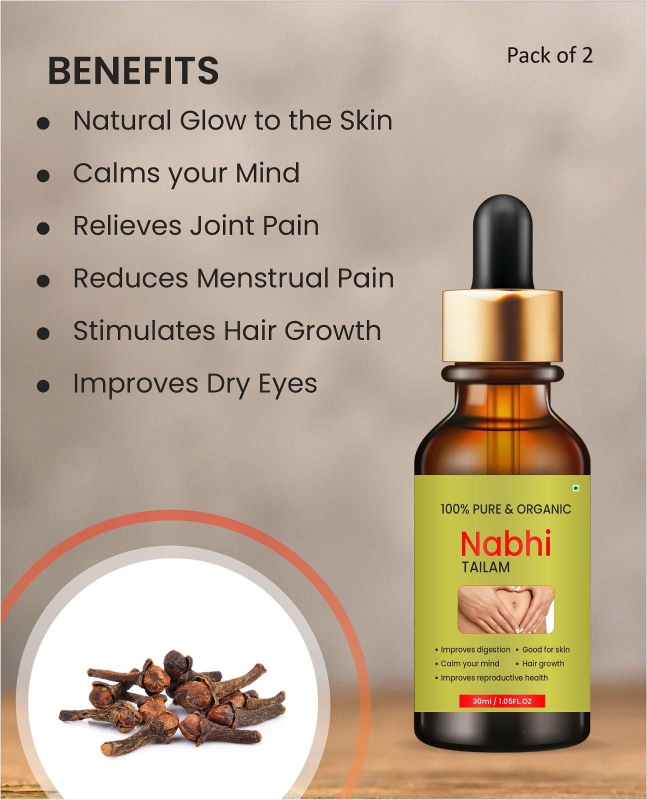 Nabhi Touch Ayurvedic Relief Oil For Belly (Pack of 2) Roposo Clout