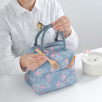 Lunch Bags For Office Insulated Fabric Printed Tiffin Bags Leak Proof Carry Bag