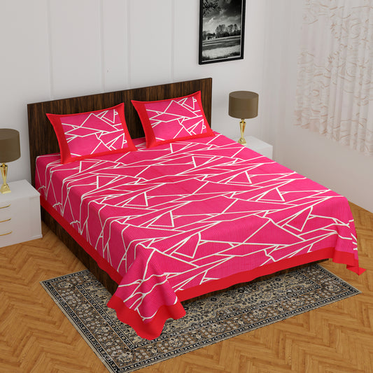 THE HOBBY BOUNTY  Sanganeri Printed Double Bed Bedsheet, for Double Bed with 2 Pillow Covers