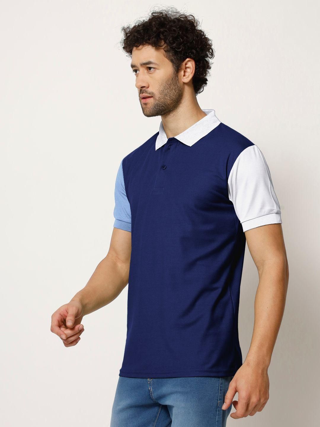 Cotton Color Block Half Sleeves Mens Polo T-Shirt