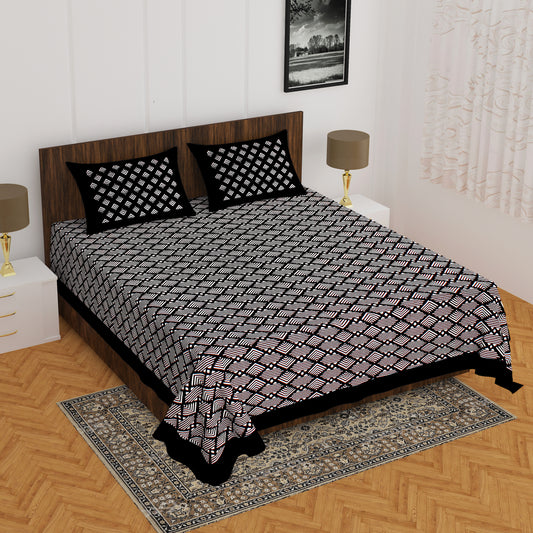 THE HOBBY BOUNTY  Sanganeri Printed Double Bed Bedsheet, for Double Bed with 2 Pillow Covers