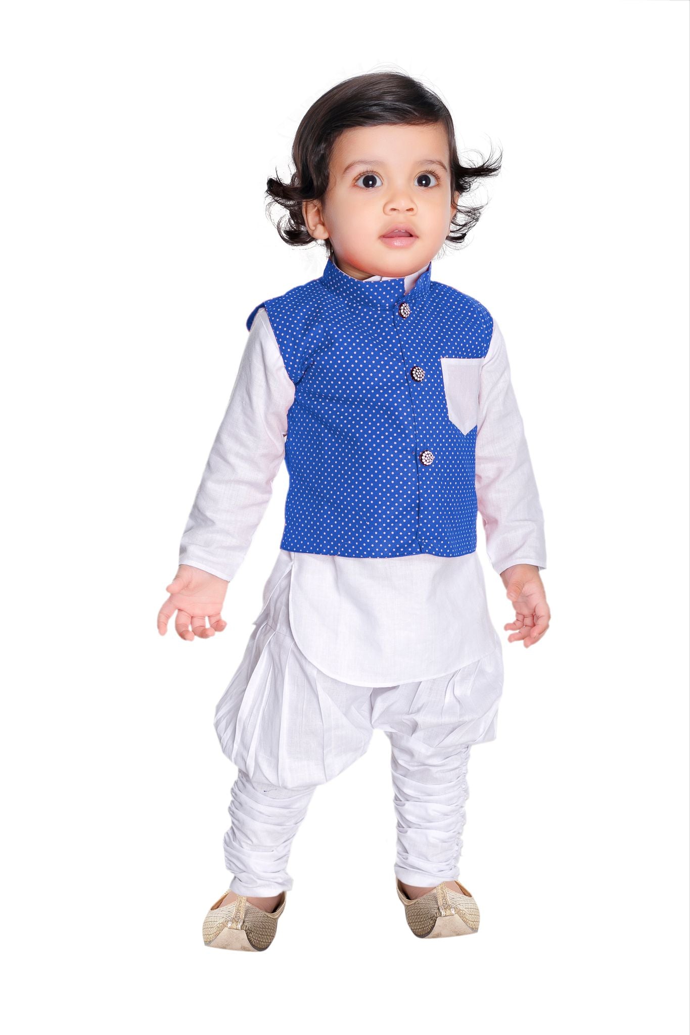 New gen Baby Boys Festive & Party Kurta, Waistcoat and Dhoti Pant Set