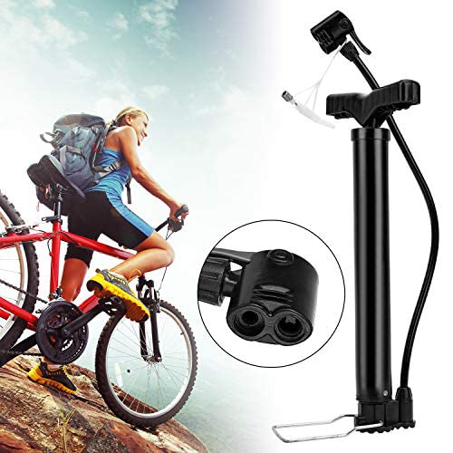 High Presure Cycle Pump, Portable 120 PSI Aluminum Alloy Bicycle Floor Air Pump