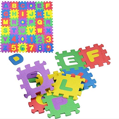 Toy Cloud 36 Pieces Big Puzzle Foam Eva Mat for Kids Interlocking Learning Alphabet(15x15)