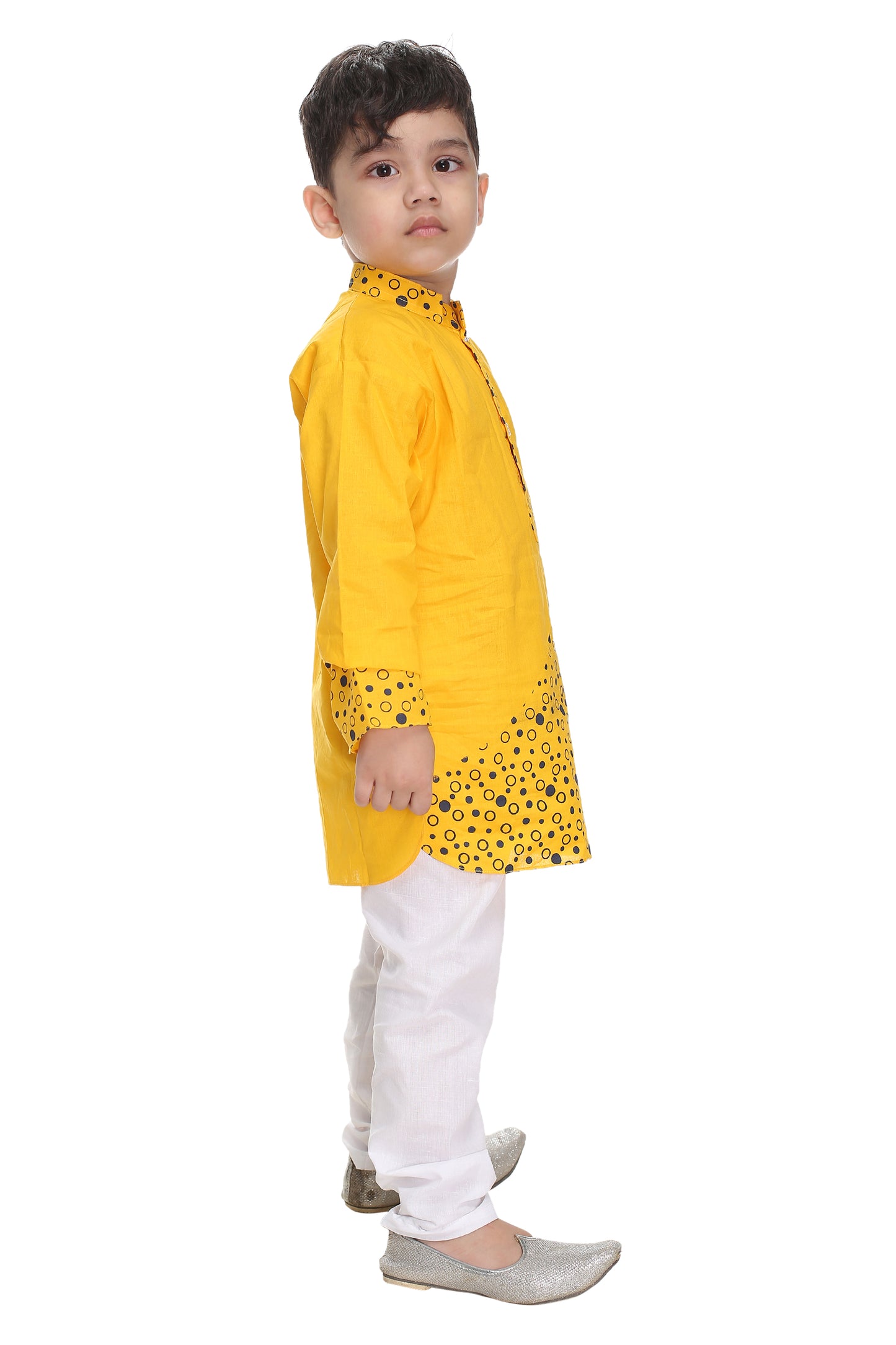 Boys Formal, Festive & Party, Wedding Kurta and Pyjama Set  (Yellow Pack of 1)