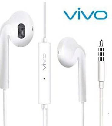 Boom Bass Noise Cancellation vi-vo Wired earphone with Mic Wired Headset  (White, In the Ear)