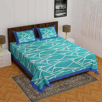 THE HOBBY BOUNTY  Sanganeri Printed Double Bed Bedsheet, for Double Bed with 2 Pillow Covers