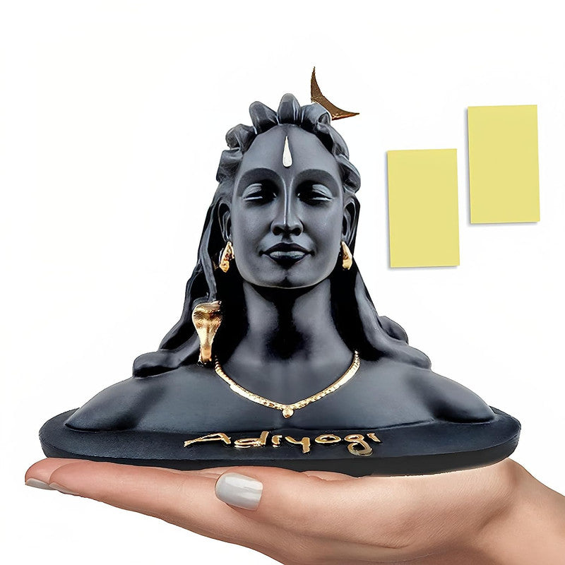 Handcrafted Adiyogi Shiva Statue for home decor | For car dashboard & gift - 8 cm