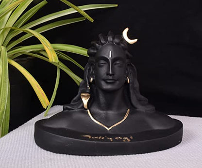 Handcrafted Lord Adiyogi Shiva Statue for home decor | For car dashboard, gift | Vastu Showpiece for Positive and Calm Environment - 18 cm