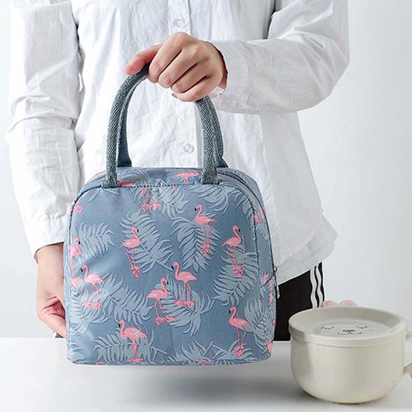 Lunch Bags For Office Insulated Fabric Printed Tiffin Bags Leak Proof Carry Bag