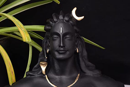 Handcrafted Lord Adiyogi Shiva Statue for home decor | For car dashboard, gift | Vastu Showpiece for Positive and Calm Environment - 18 cm