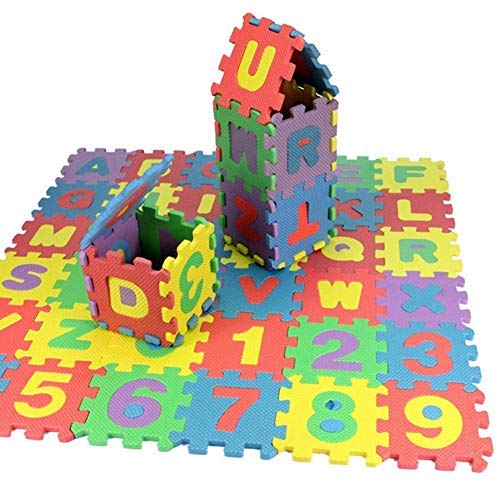 Toy Cloud 36 Pieces Big Puzzle Foam Eva Mat for Kids Interlocking Learning Alphabet(15x15)