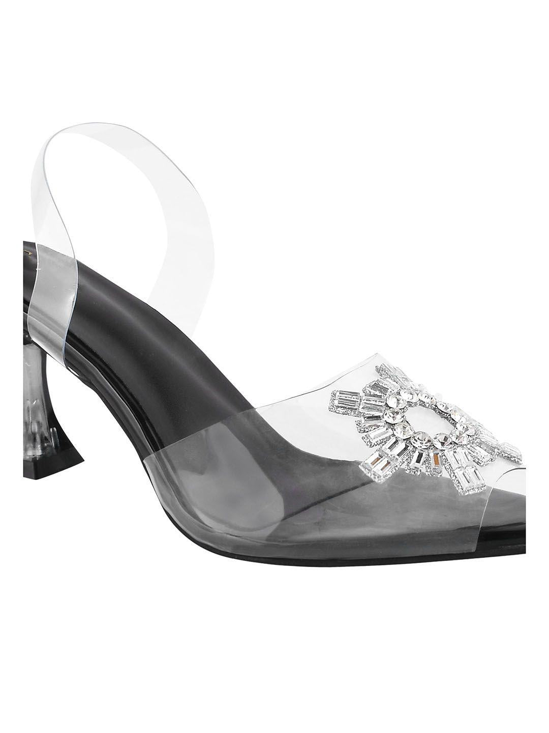 Transparent Sandal Spool/Stiletto Heel Pump Shoes For Women's Roposo Clout