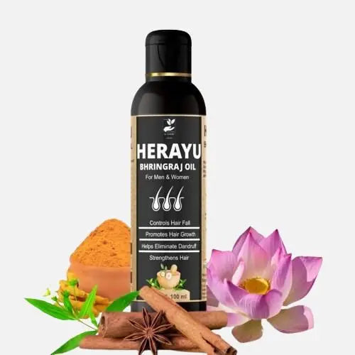 Herayu Bhringraj Ayurvedic Hair Oil Promote Hair growth, Hair Fall Control For Men & Women (Pack of 1) Roposo Clout