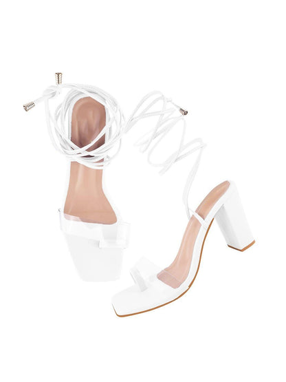 Transparent Block & Strappy Heel Sandal For Women's Roposo Clout