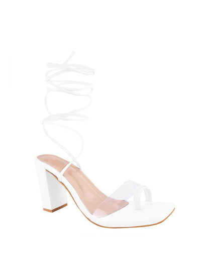 Transparent Block & Strappy Heel Sandal For Women's Roposo Clout