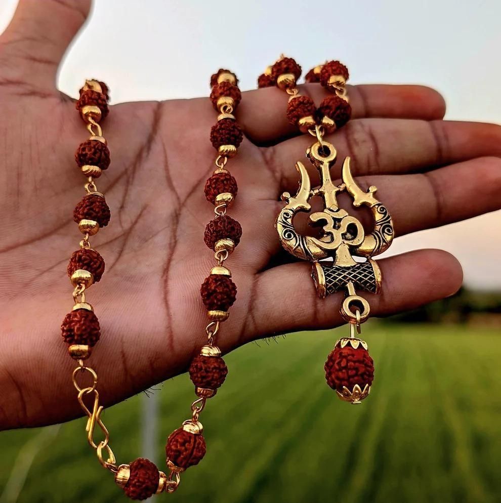 Gleaming Mens Gold Plated Rudraksha Chains Roposo Clout