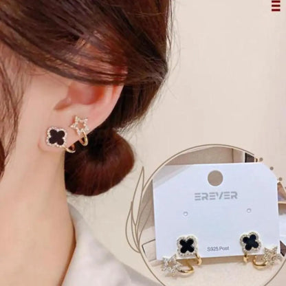 AVR JEWELS Korean Fashion Vibrato live four leaf Clover Earrings Roposo Clout