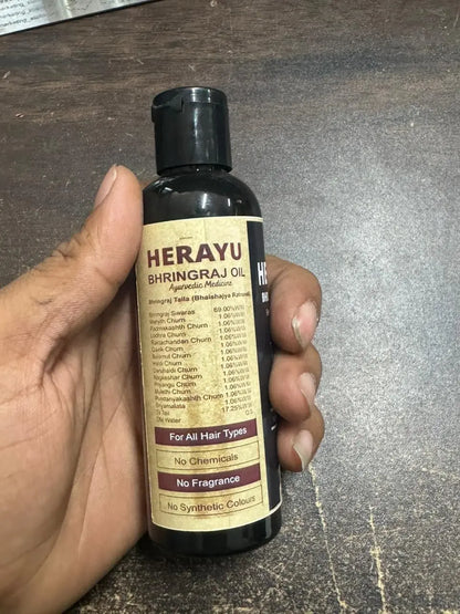 Herayu Bhringraj Ayurvedic Hair Oil Promote Hair growth, Hair Fall Control For Men & Women (Pack of 1) Roposo Clout