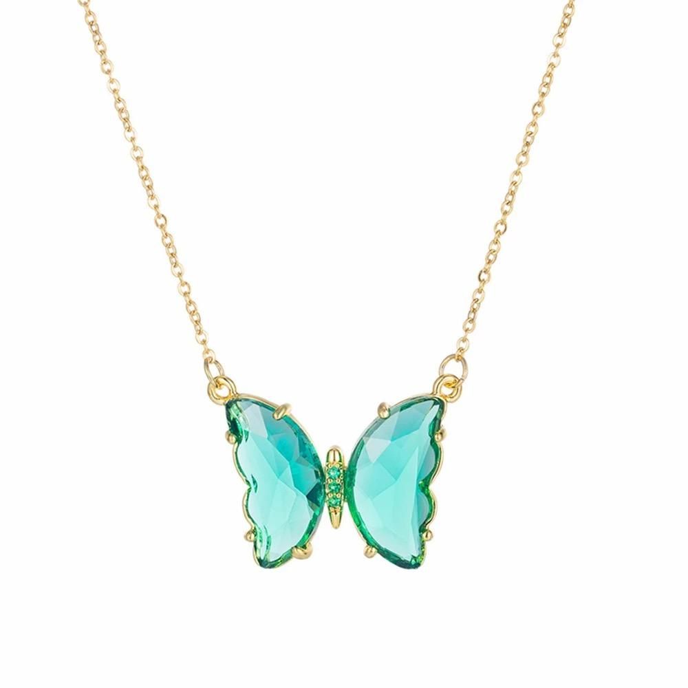 AVR Jewels pretty blue crystal butterfly pendant necklace for women and Girls Roposo Clout